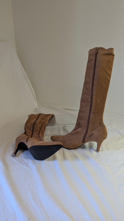 Splash Fashion Footwear Tan Suede Knee High Boots Size 7 1/2