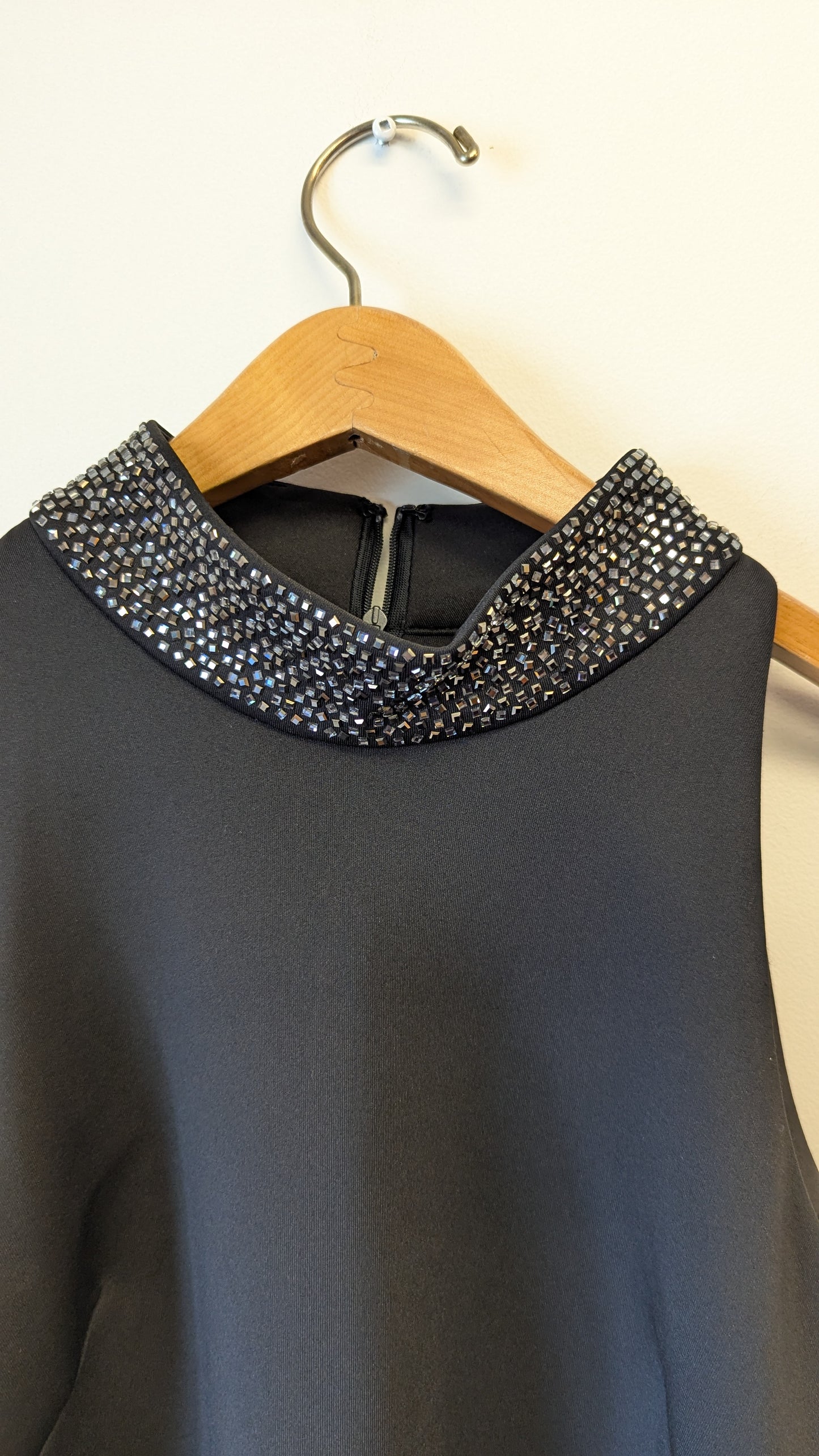 Calvin Klein Black Sleeveless Dress with Sparkly Collar