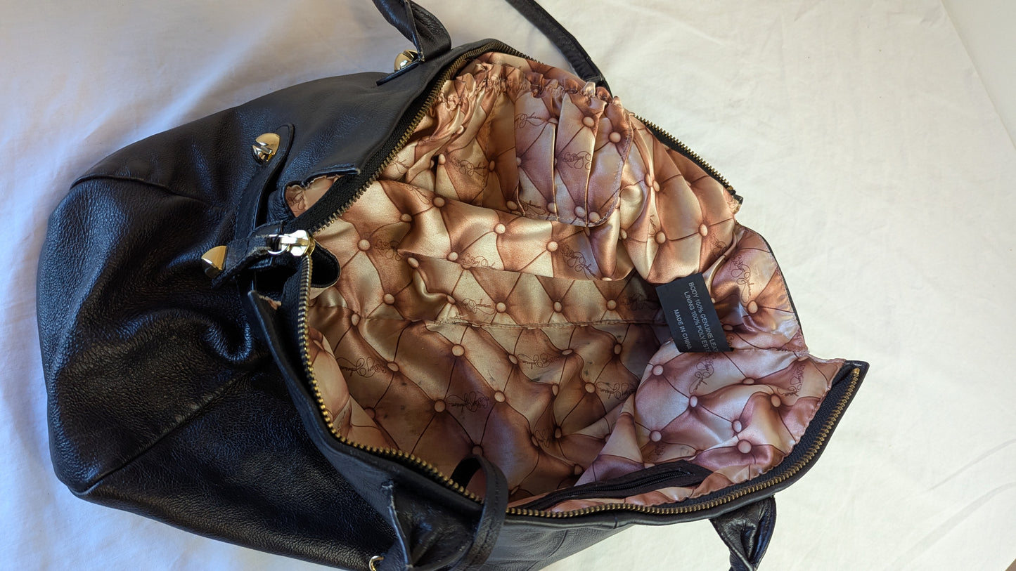 Betsey Johnson black handbag w gold chain detail