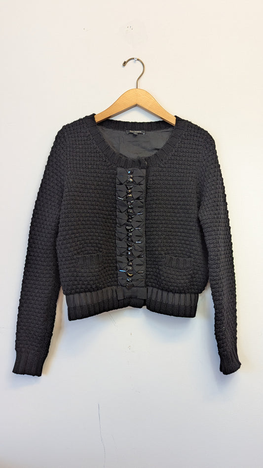 Tara Jarmon Black Embellished Cardigan