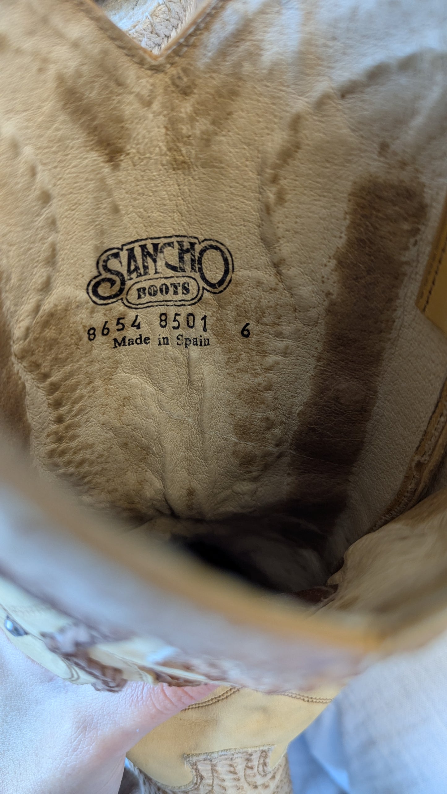 Sancho Snakeskin Cowboy Boots Size 6