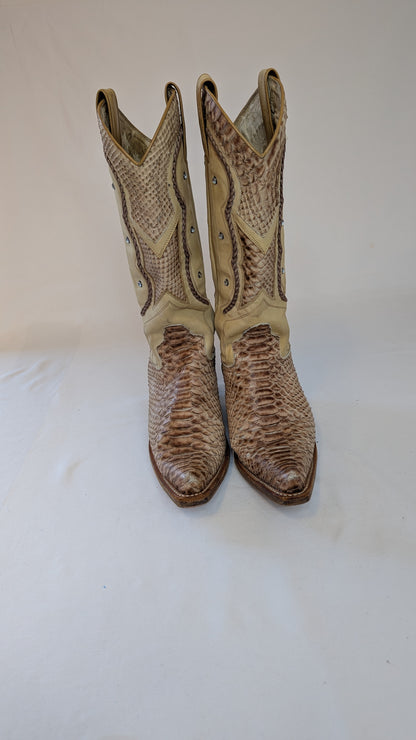 Sancho Snakeskin Cowboy Boots Size 6