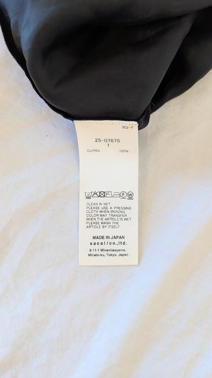 Sacai Black 100% Cupro Slip Dress