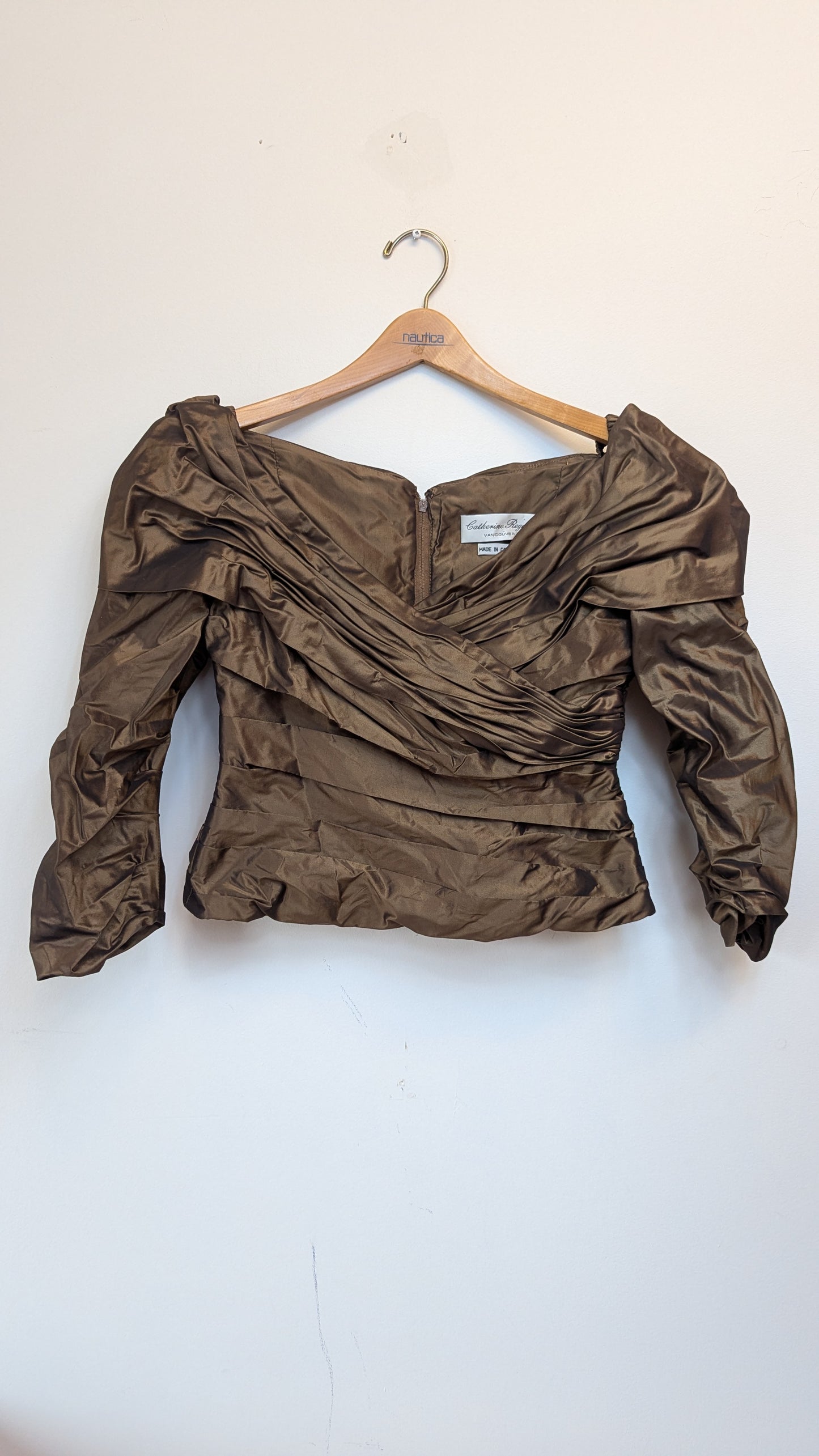 Catherine Regehr Ruched Taffeta Blouse