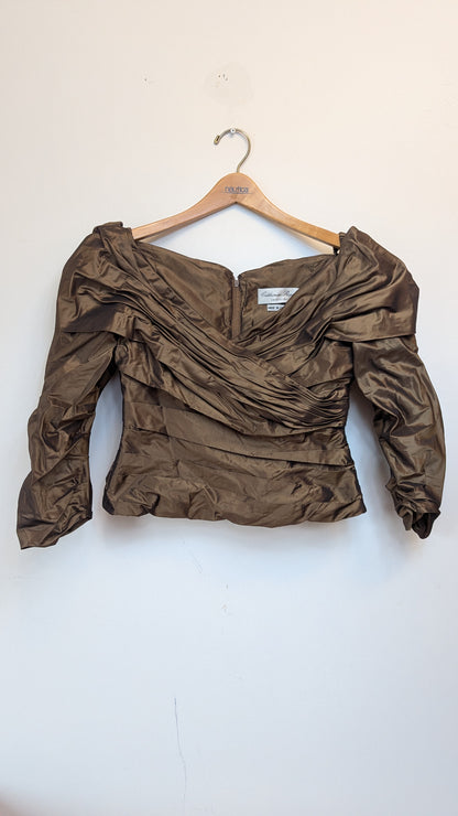 Catherine Regehr Ruched Taffeta Blouse