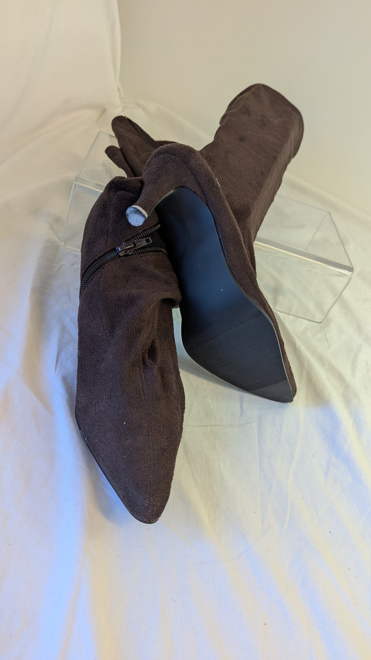 Splash Fashion Footwear Tan Suede Knee High Boots Size 7 1/2