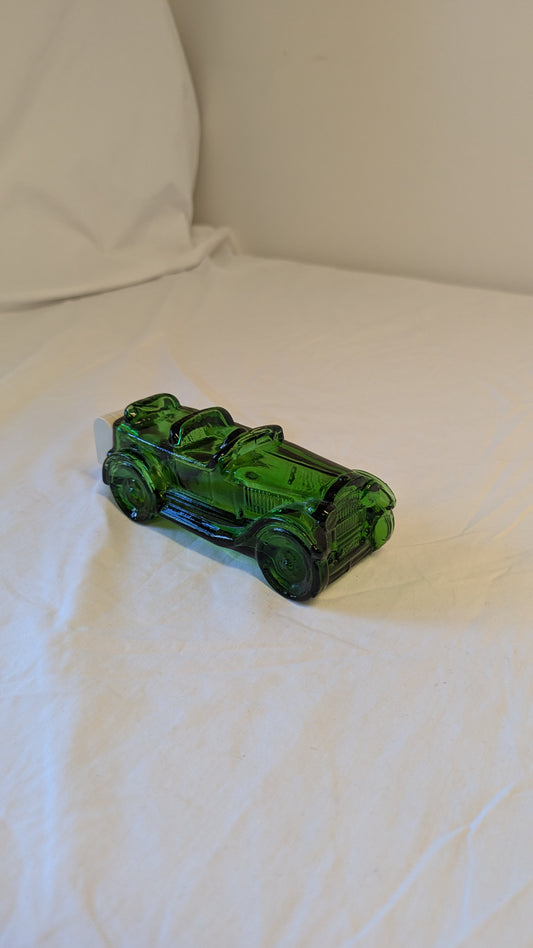 Green Glass Vintage Car after shaving from Avon