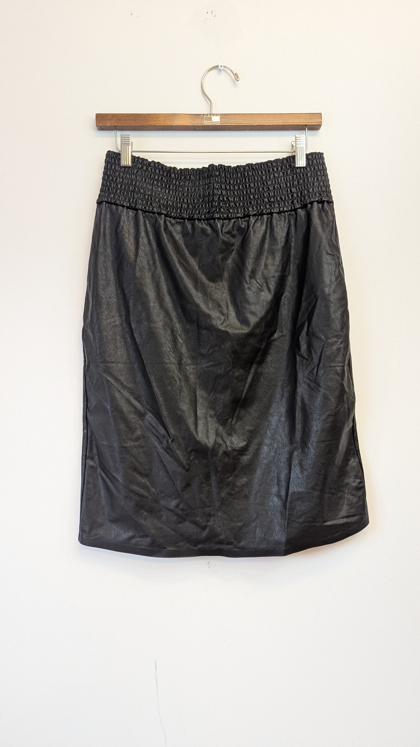 Commando Faux Leather Smocked Waist Skirt Size M
