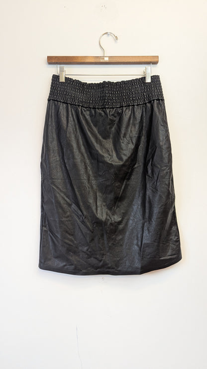 Commando Faux Leather Smocked Waist Skirt Size M