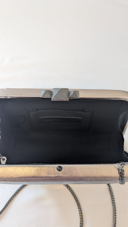 Rebecca Minkoff Metallic Box Clutch with Chain Strap