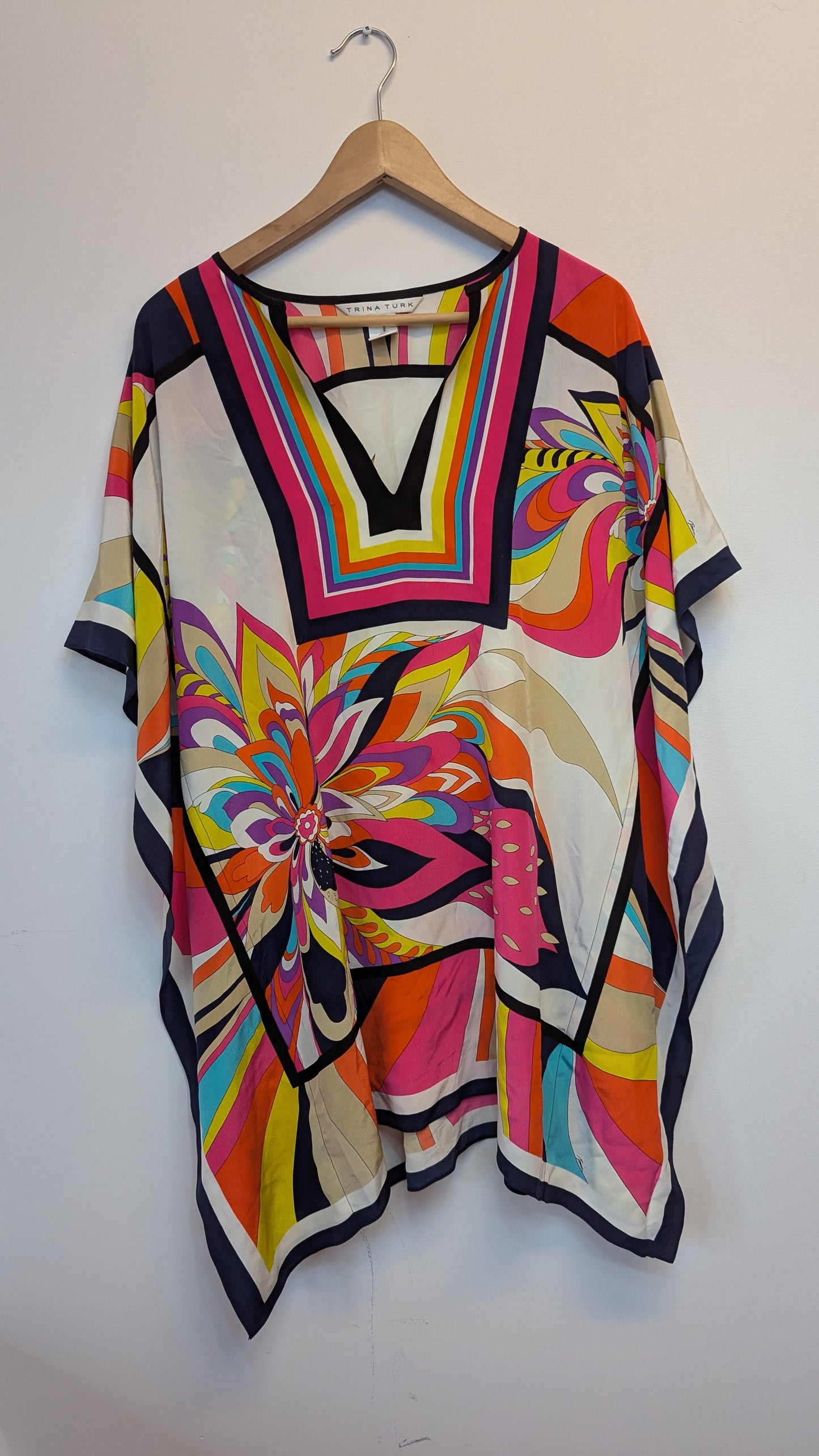 Trina Turk Silk Kaftan Top size xs