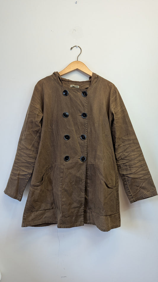 Smoking Lily Hooded Double-Breasted Jacket