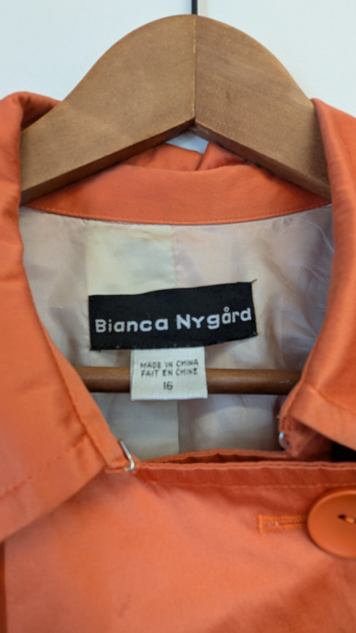 Burnt Orange Double-Breasted Trench Coat Size 16