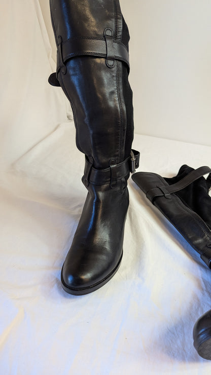 Cole Haan Nike Air Black Leather Boots Size 9B