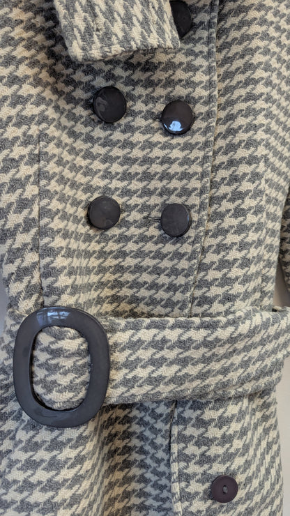 Soia & Kyo Houndstooth Belted Peacoat Size M