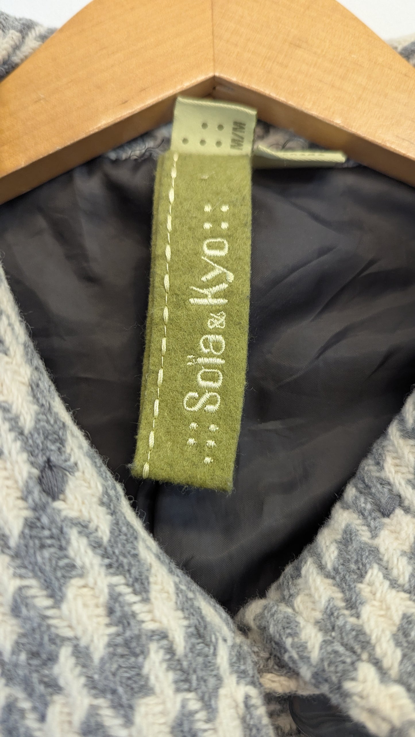 Soia & Kyo Houndstooth Belted Peacoat Size M