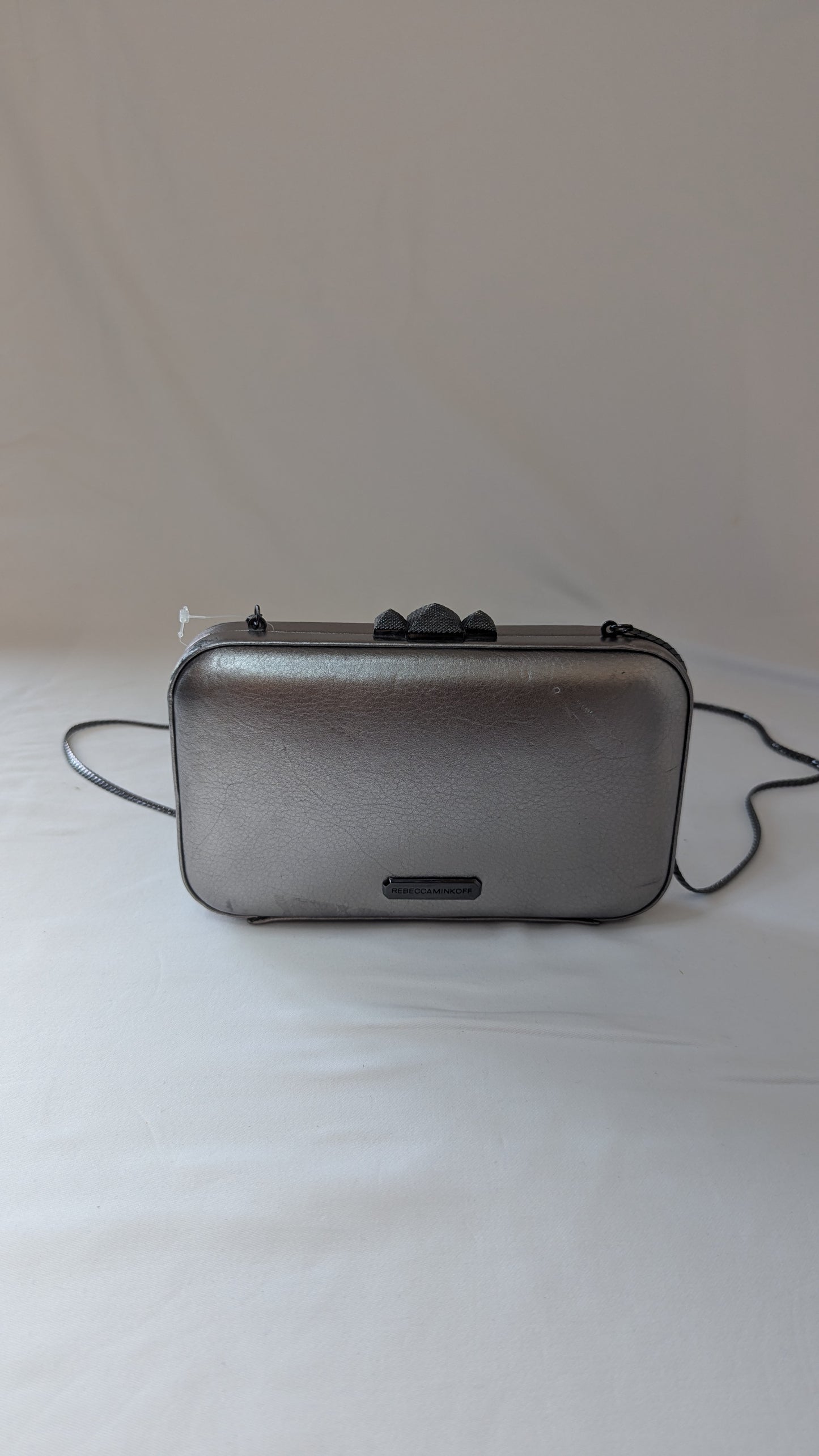 Rebecca Minkoff Metallic Box Clutch with Chain Strap