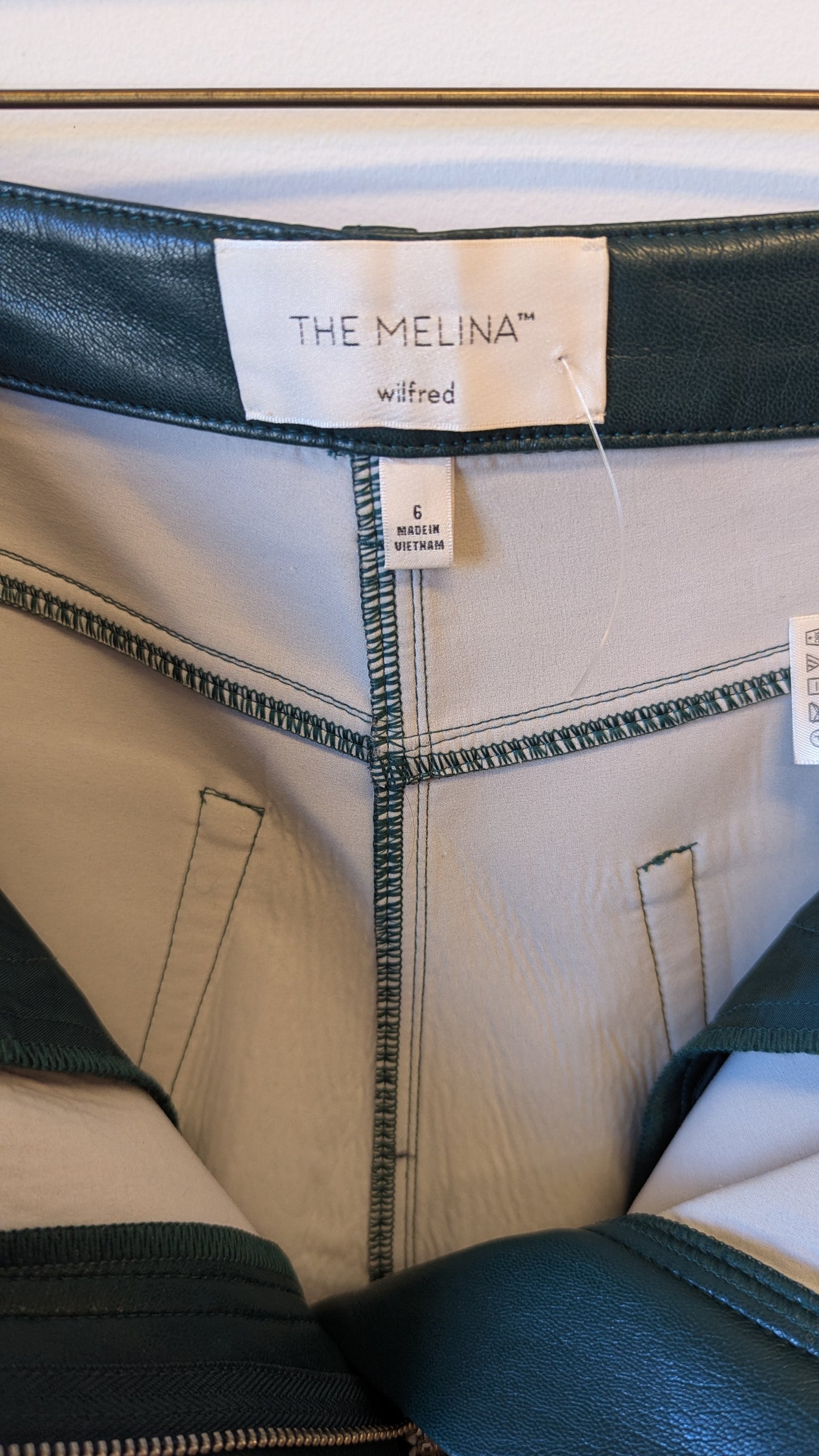 Wilfred The Melina Faux Leather Pants Green Size 6