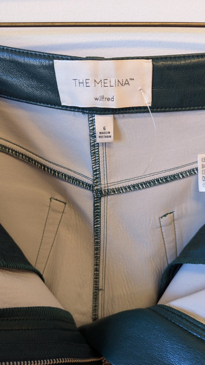 Wilfred The Melina Faux Leather Pants Green Size 6