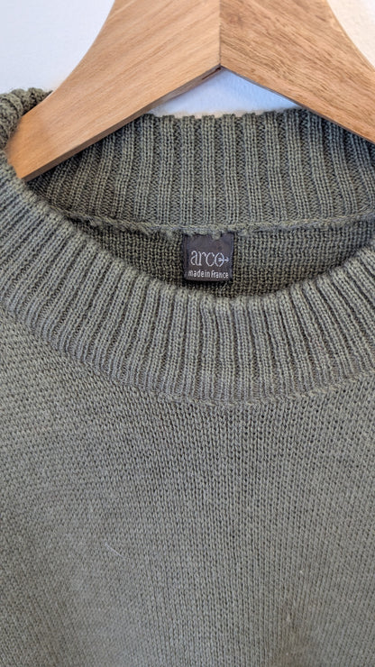 Arco Olive Green Sweater with Leather Patches