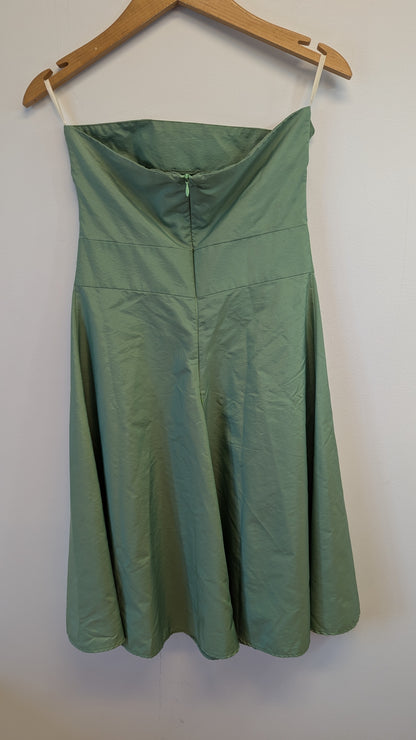 Lush Strapless Sage Green Dress w Sequin Waist Size S