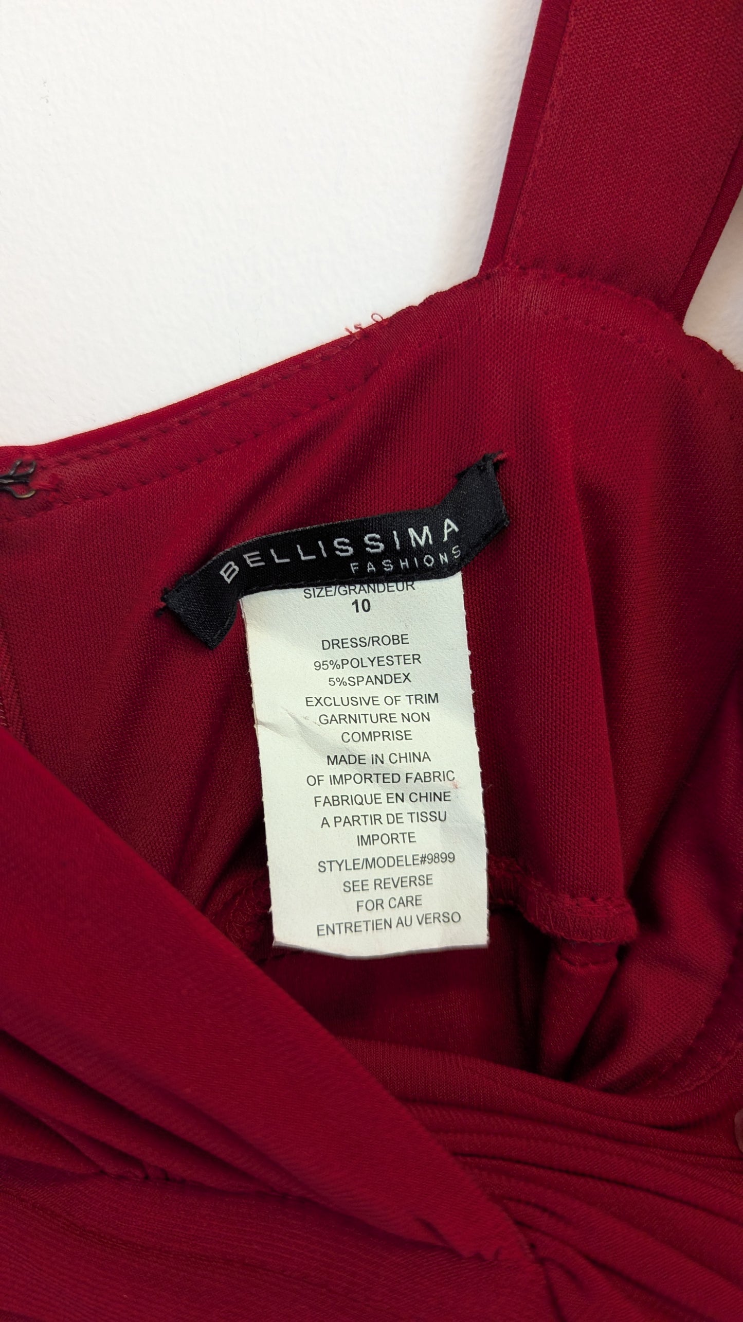 Bellissima Fashions Red Tiered Cocktail Dress Size 10