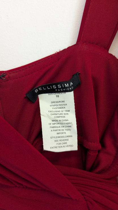 Bellissima Fashions Red Tiered Cocktail Dress Size 10