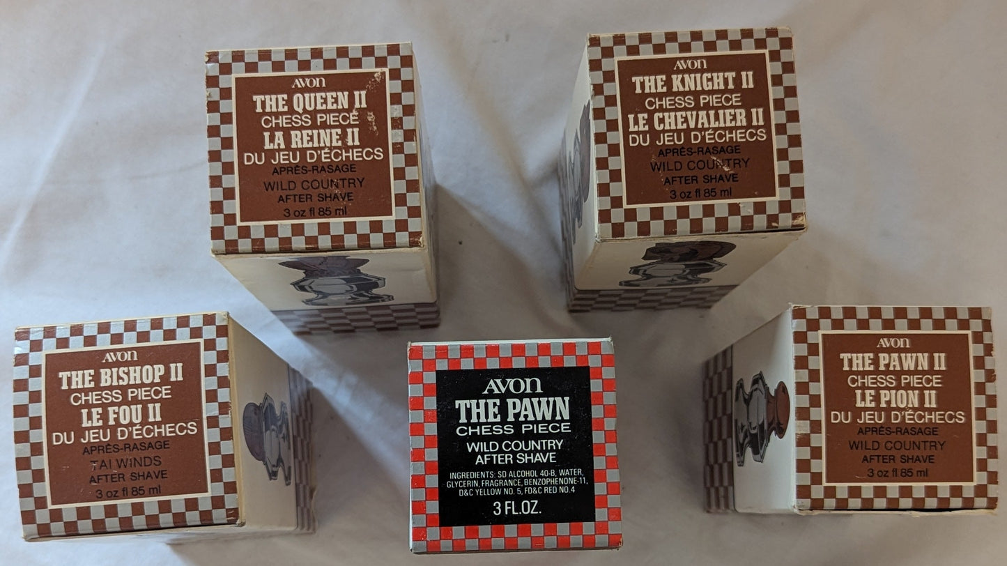 Vintage Avon Chess Piece After Shave Set