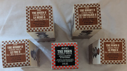 Vintage Avon Chess Piece After Shave Set