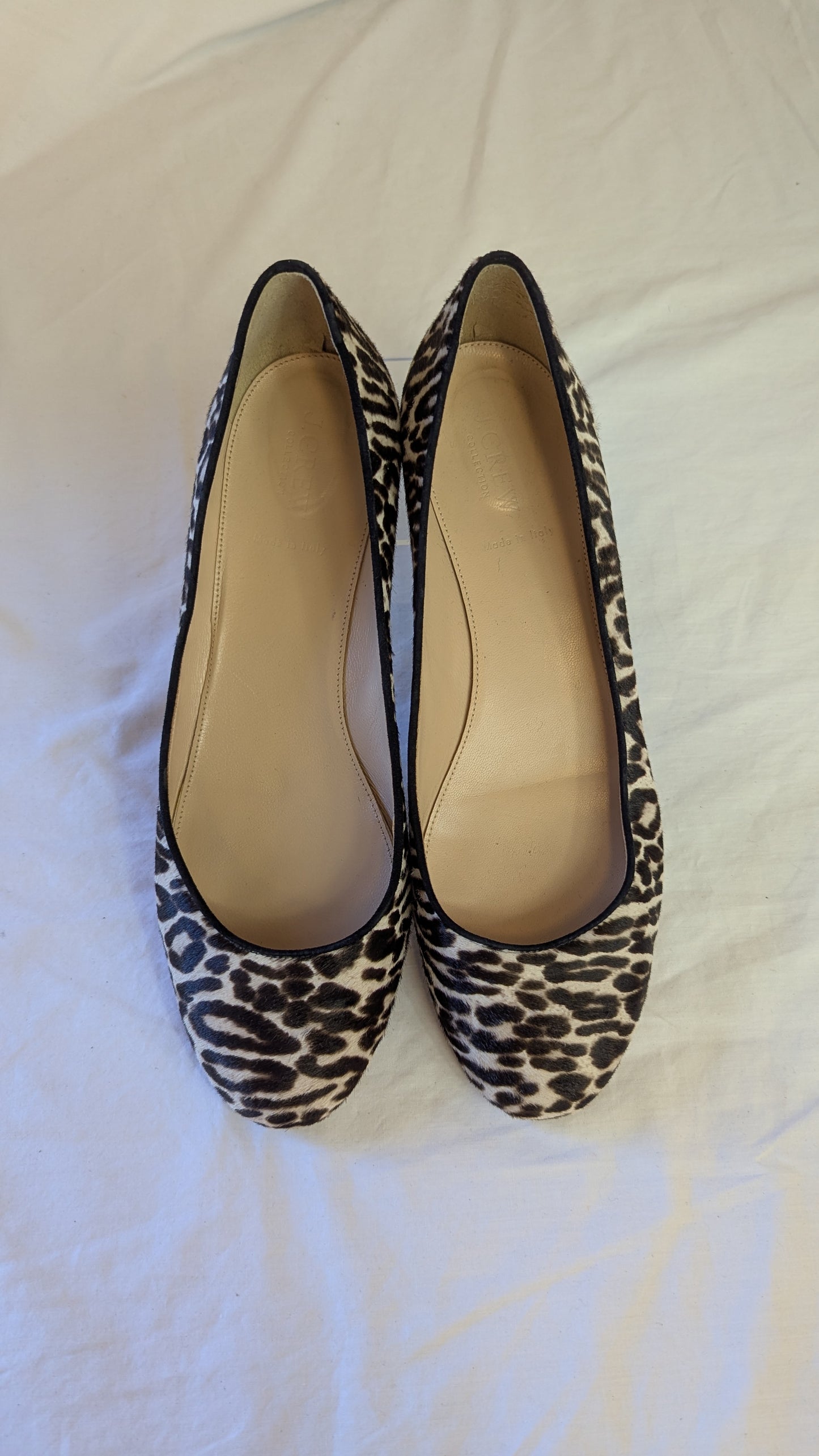 J.Crew Collection Leopard Calf Hair Flats