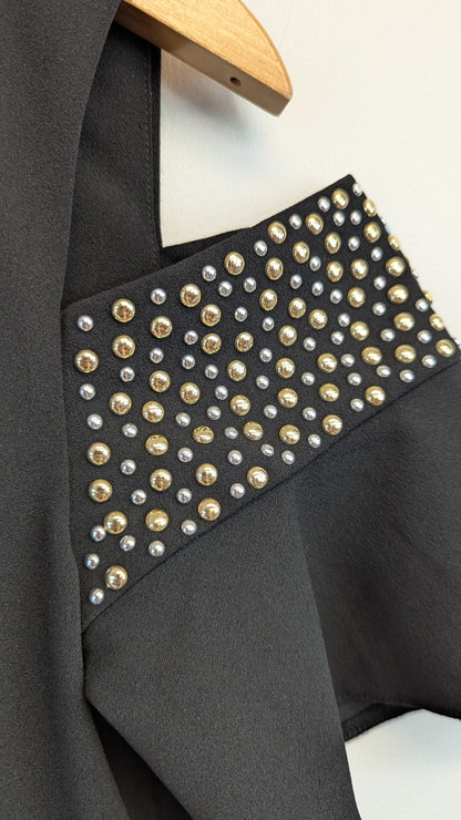 Calvin Klein Black Cold Shoulder Studded Dress Size 8