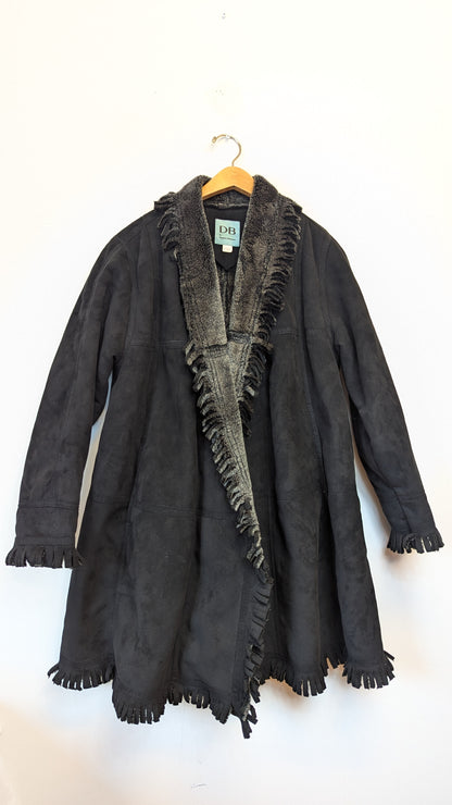 Dominic Bellissimo Faux Suede Fringe Coat around size L