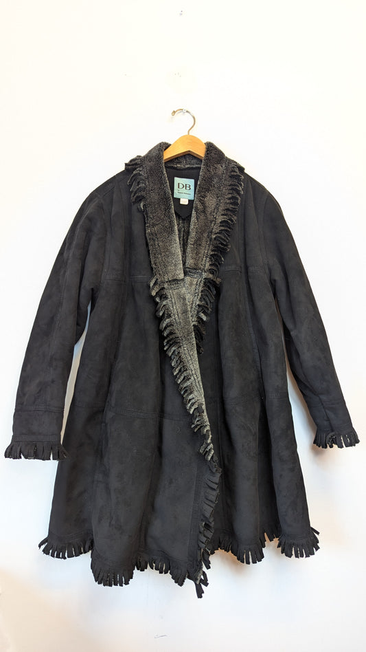 Dominic Bellissimo Faux Suede Fringe Coat around size L