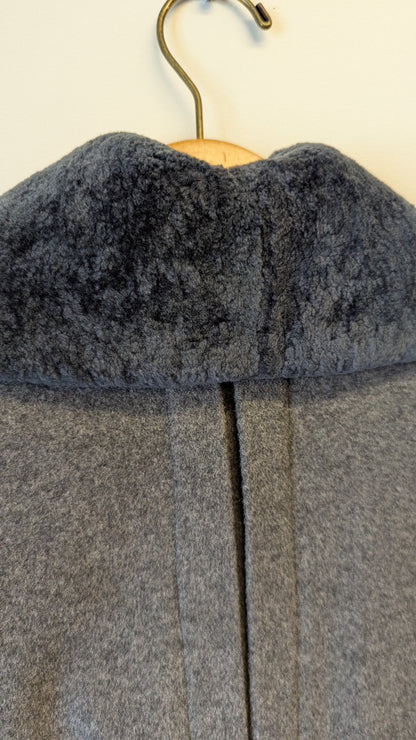 Emu Australia Grey Faux Fur Collar Zipper Winter Coat XS