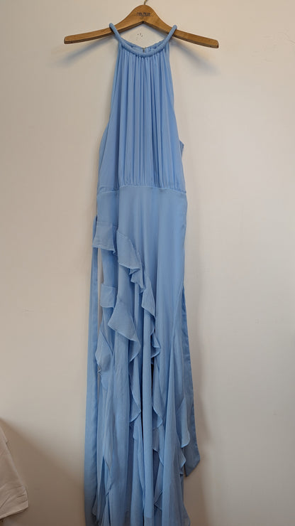 Ever New Bridie Halter Neck Ruffle Maxi Dress Size 12