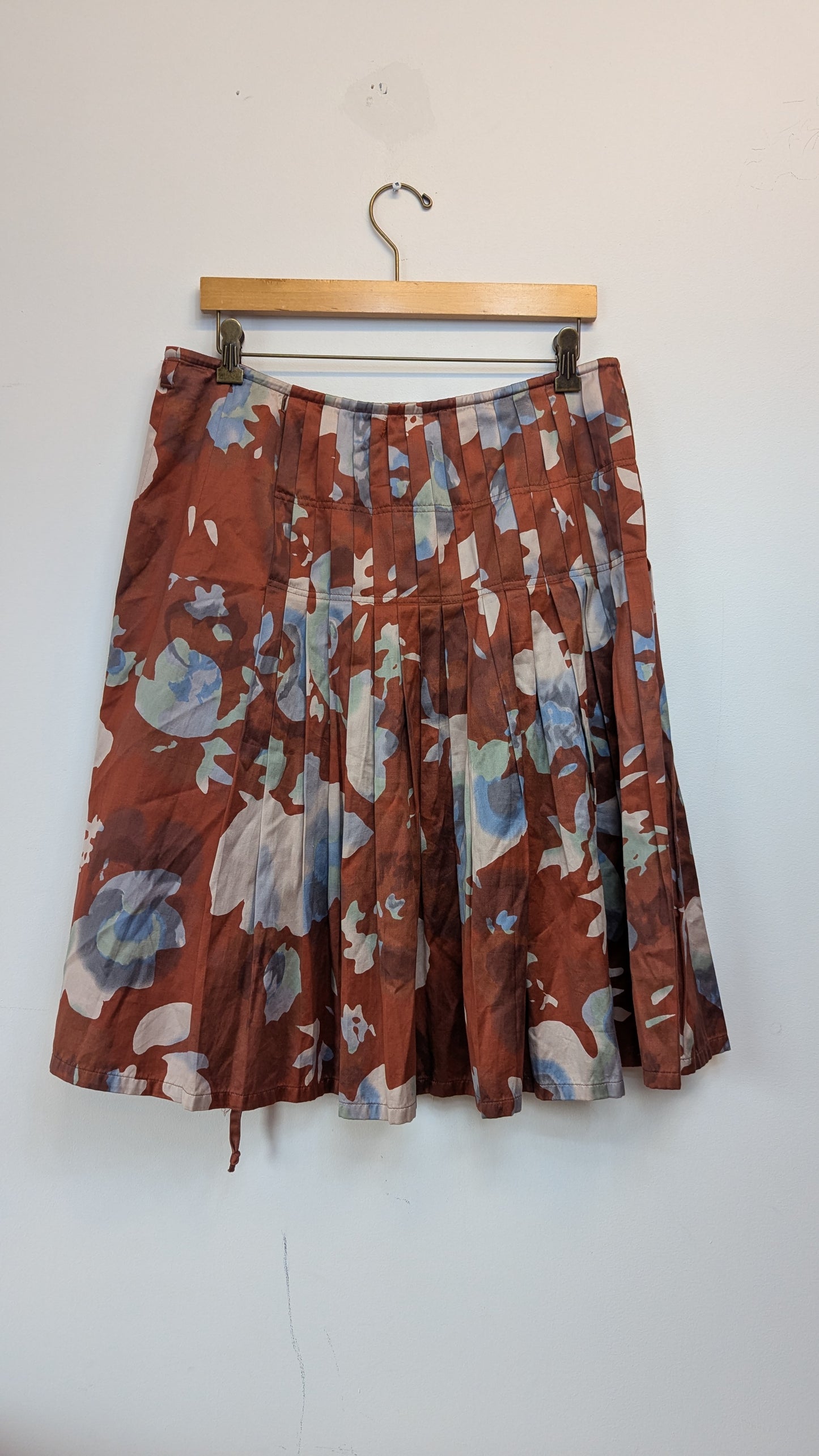 Dries Van Noten Pleated Floral Skirt size 42
