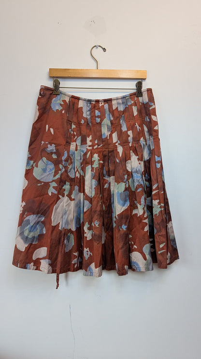 Dries Van Noten Pleated Floral Skirt size 42