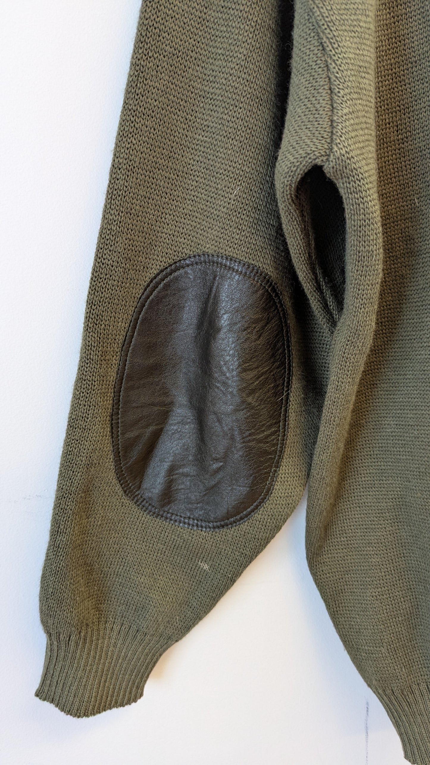 Arco Olive Green Sweater with Leather Patches