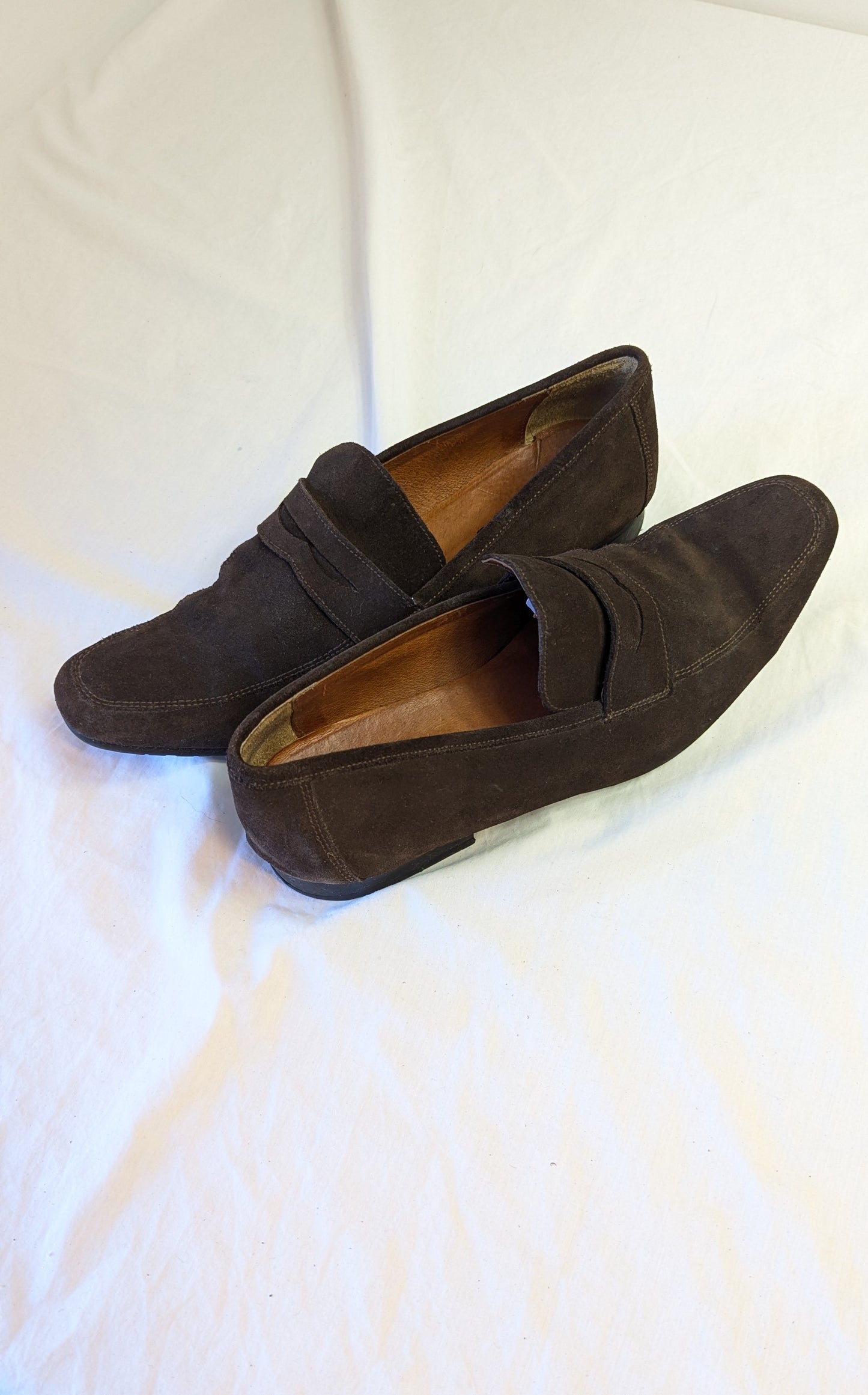 J. Mac. Gray Brown Suede Loafers Size 43