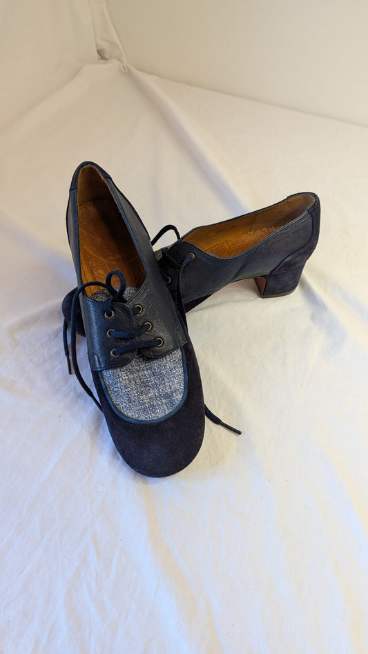 Chie Mihara Navy Blue Lace-Up Shoes Size 41