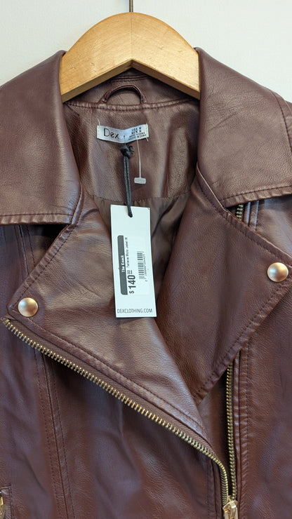 Dex The Knack Moto Jacket Brown Size M