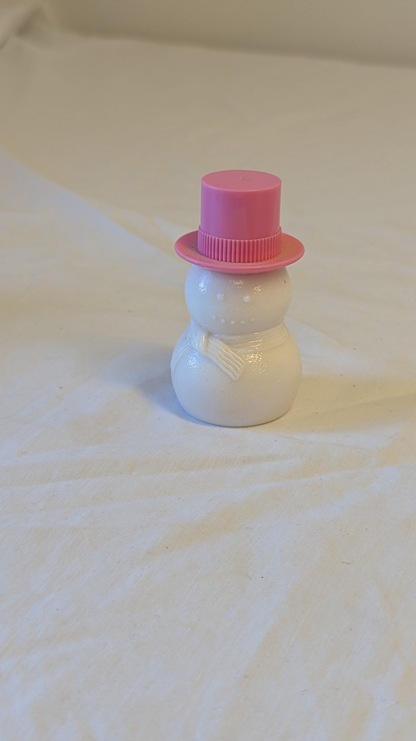 Vintage Avon Sweet Honey Snowman Bottle w/ Pink Hat