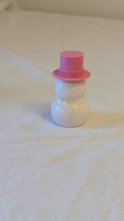 Vintage Avon Sweet Honey Snowman Bottle w/ Pink Hat