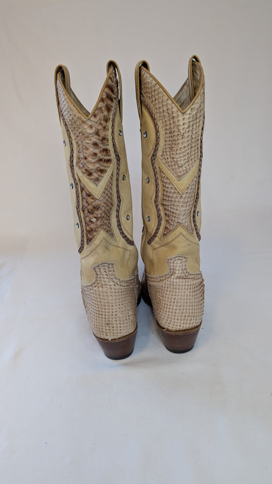 Sancho Snakeskin Cowboy Boots Size 6
