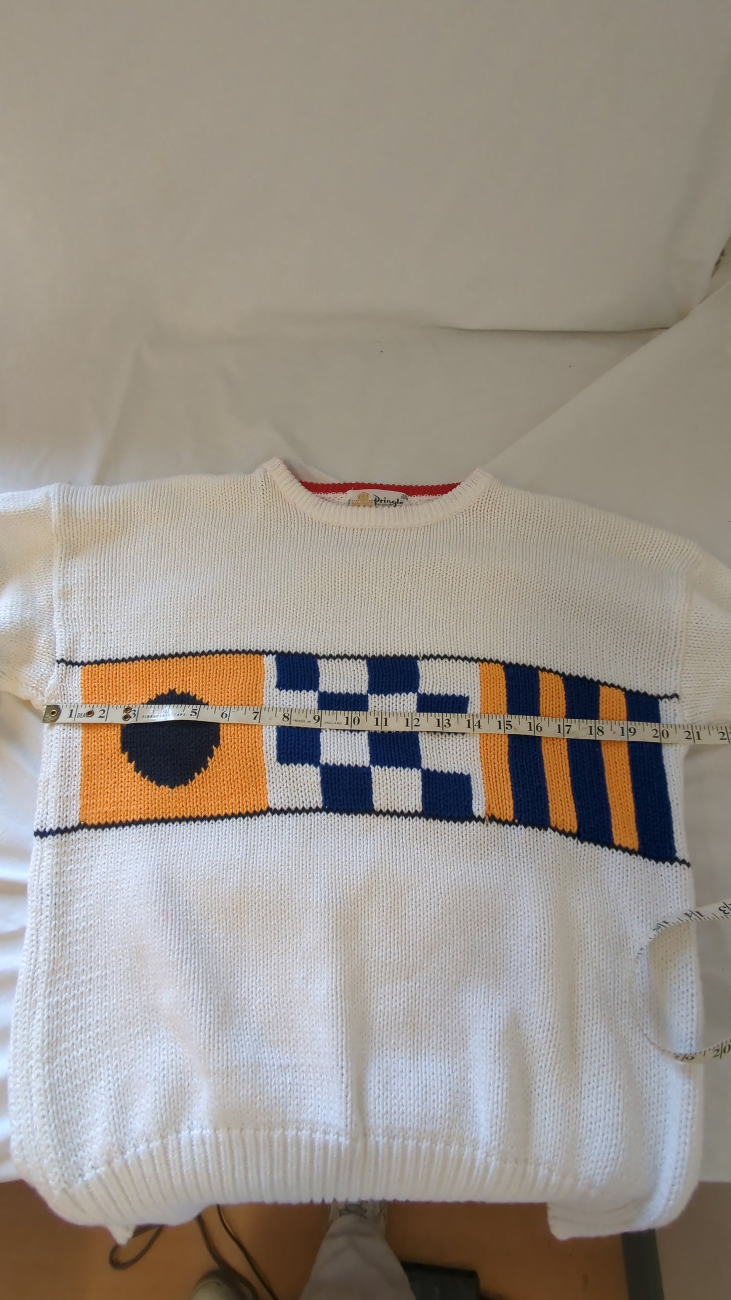 Vintage Pringle of Scotland Cotton Nautical Flag Sweater