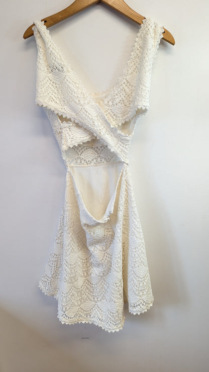 Guess White Crochet Mini Dress Size 2