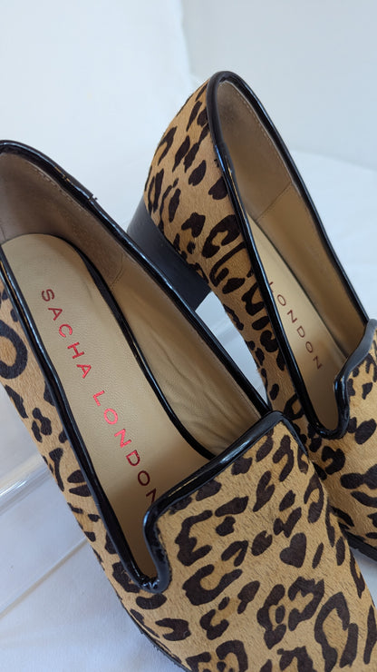 Sacha London Leopard Print Loafers size 9