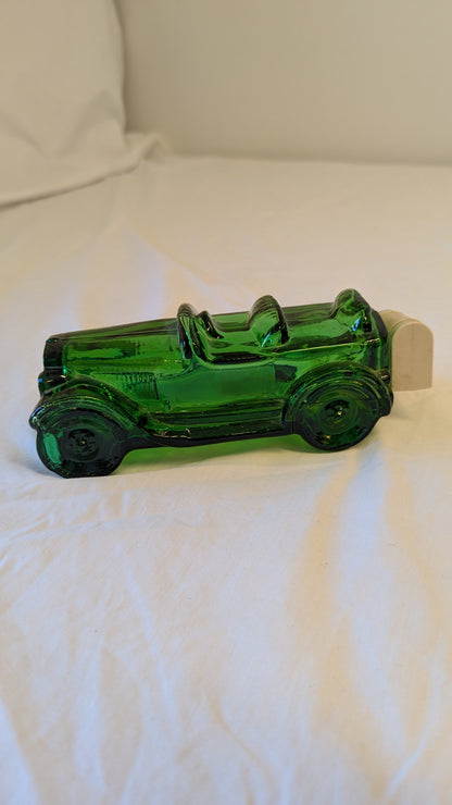 Green Glass Vintage Car after shaving from Avon