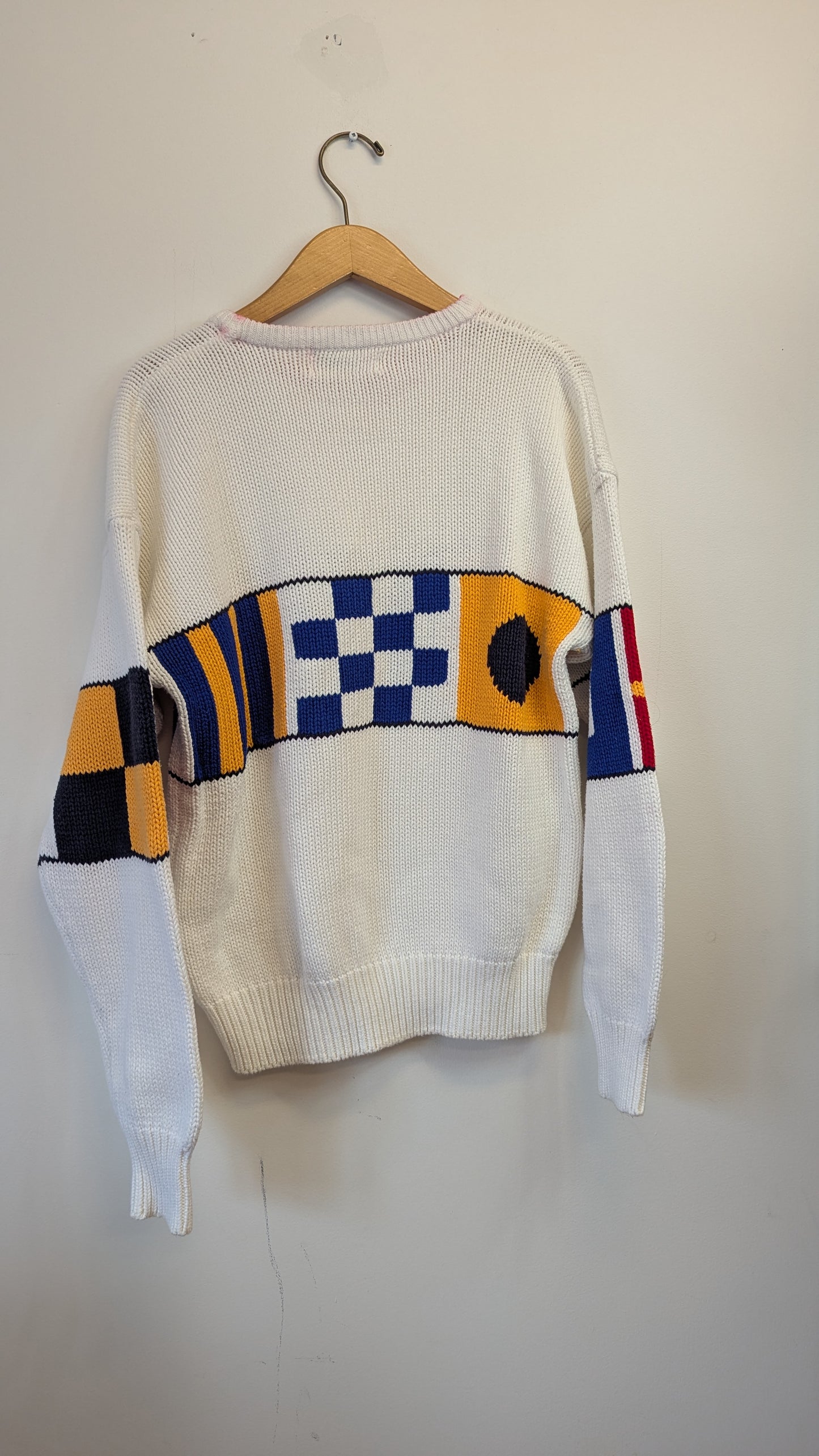 Vintage Pringle of Scotland Cotton Nautical Flag Sweater