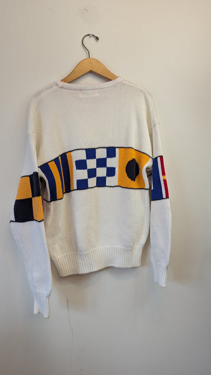Vintage Pringle of Scotland Cotton Nautical Flag Sweater